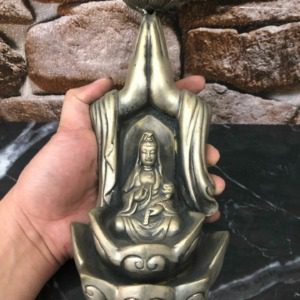 lư xông trầm bằng đồng phật pháp đồng tâm màu hun giả cổ